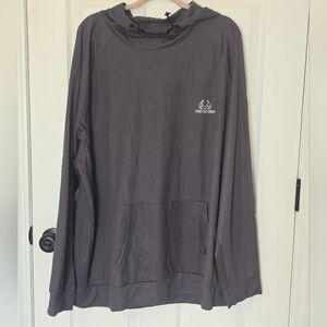 Mossy Oak Realtree Men's Charcoal Hooded Shirt Hunting Fishing Ourdoors Gorp 3x